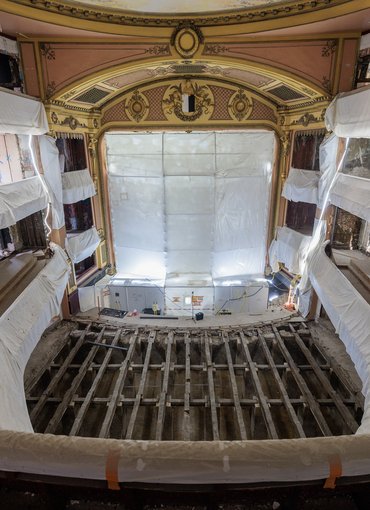Salle de spectacle de l'opéra théâtre pendant les travaux au mois de décembre 2025