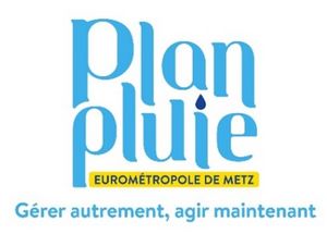 Logo du plan pluie de l'eurométropole de metz - gérer autrement agir maitenant