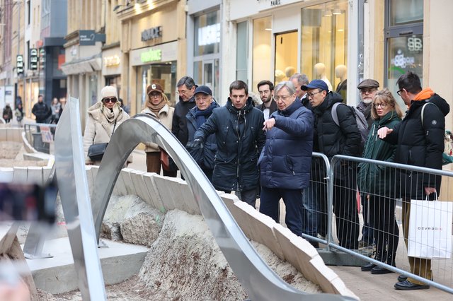 Visite du chantier de la serpentine par les élus.